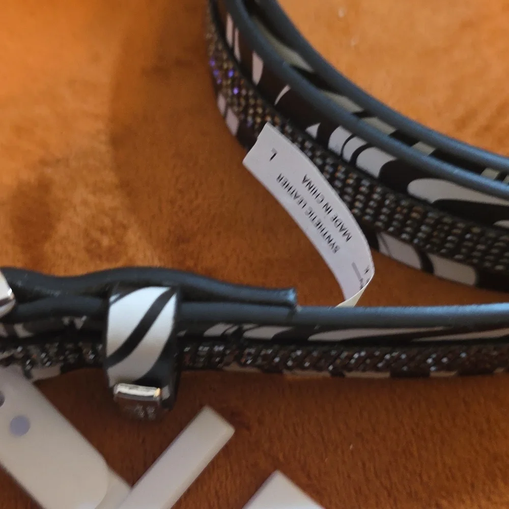 NICOLE MILLER Monochrome ZEBRA  Patterned  STUDDED Belt.